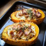 Butternut farcie aux lardons et au chèvre