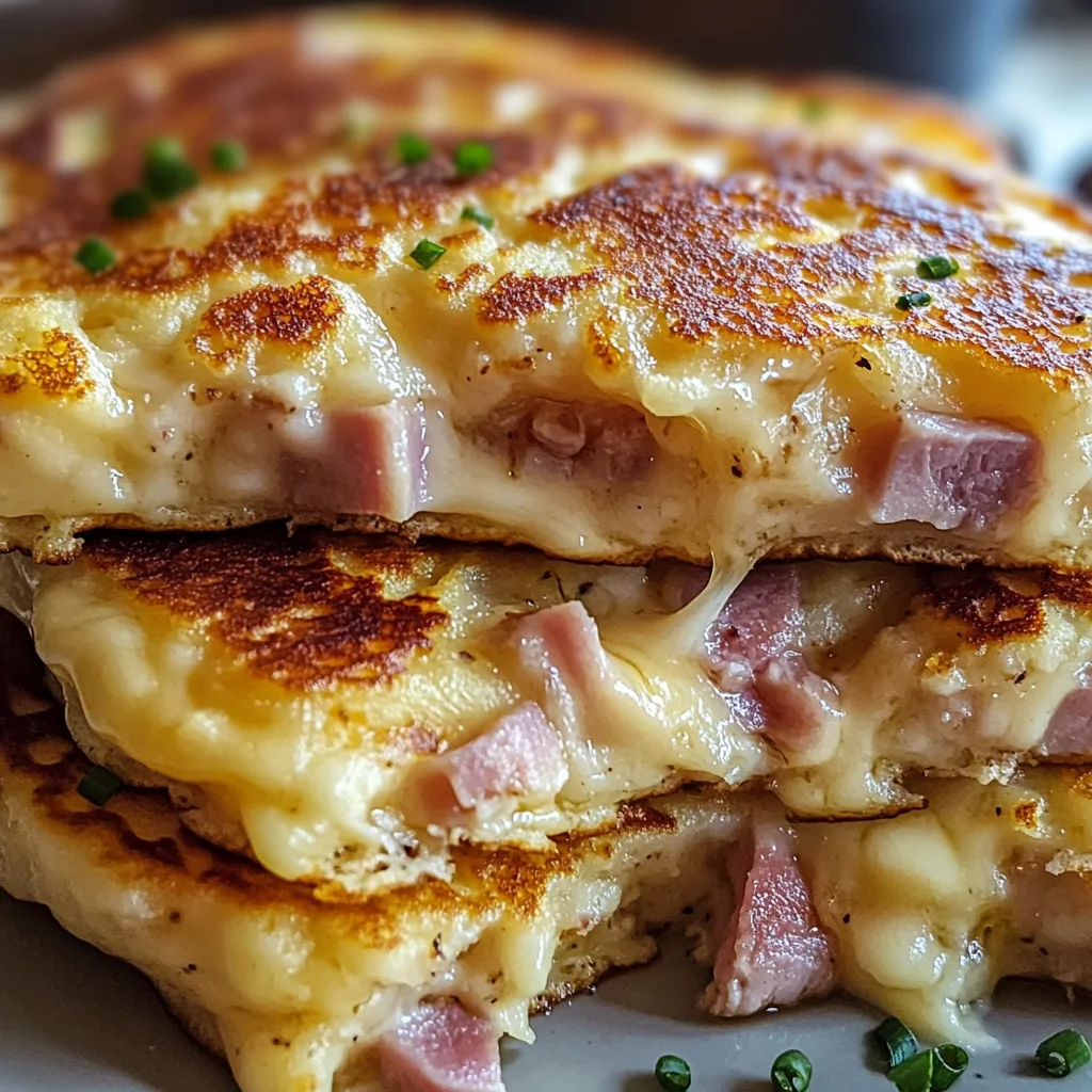 Pancakes jambon fromage savoureux
